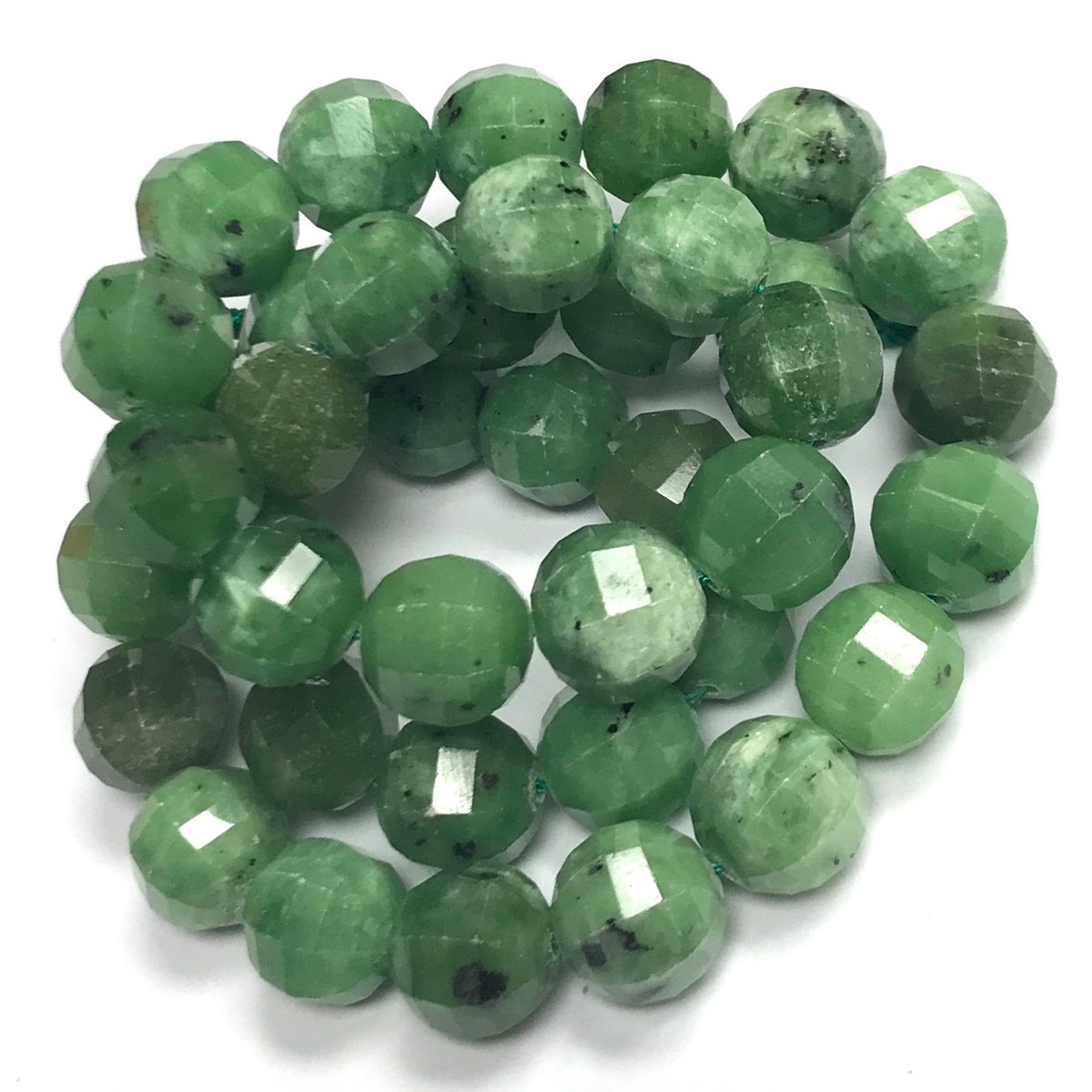 Micro Faceted Natural Brown Green Chrysoprase Faceted Round 2mm