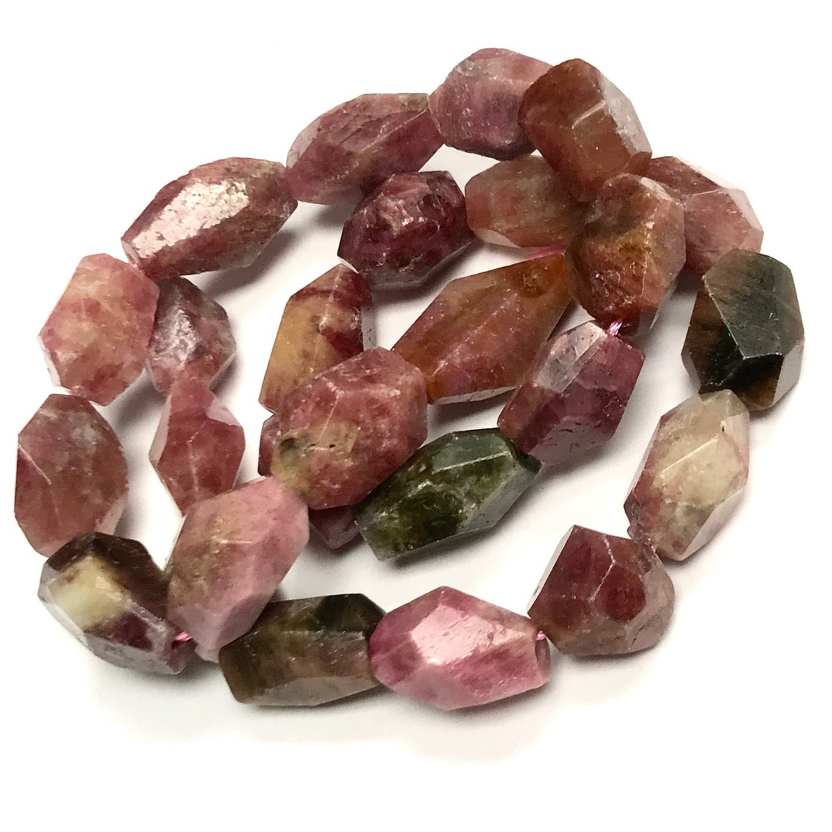 Tourmaline Rough Cut and Faceted Nugget Beads-10 x 14mm