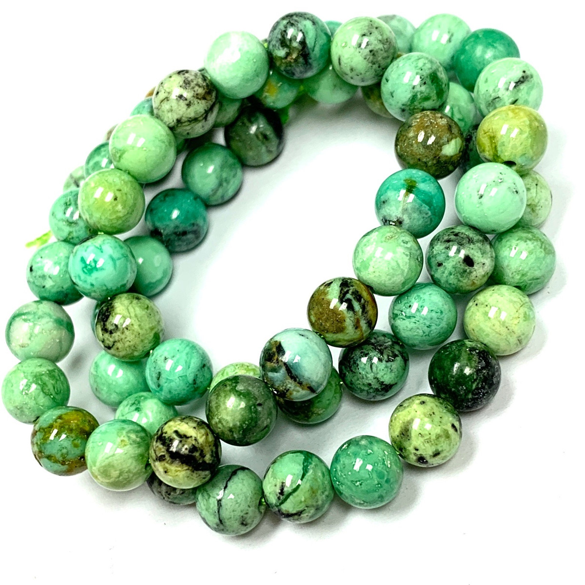 Highly Polished Green Variscite Round Beads-6mm (SP3238)