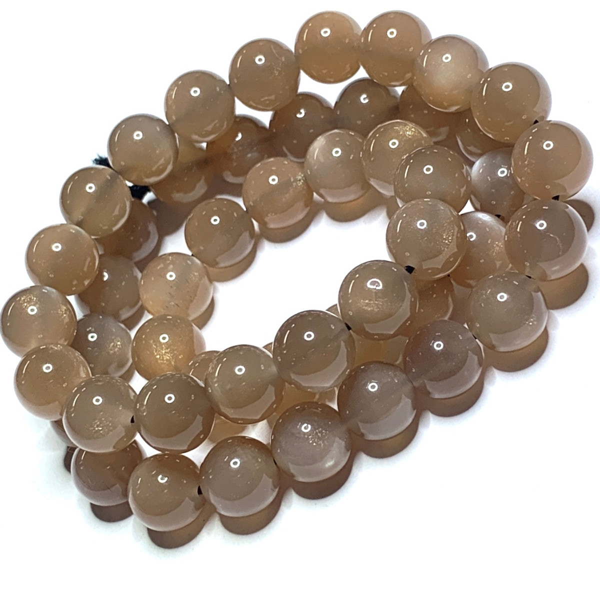 AA Grade-Highly Polished Chocolate Moonstone Round Beads-8mm