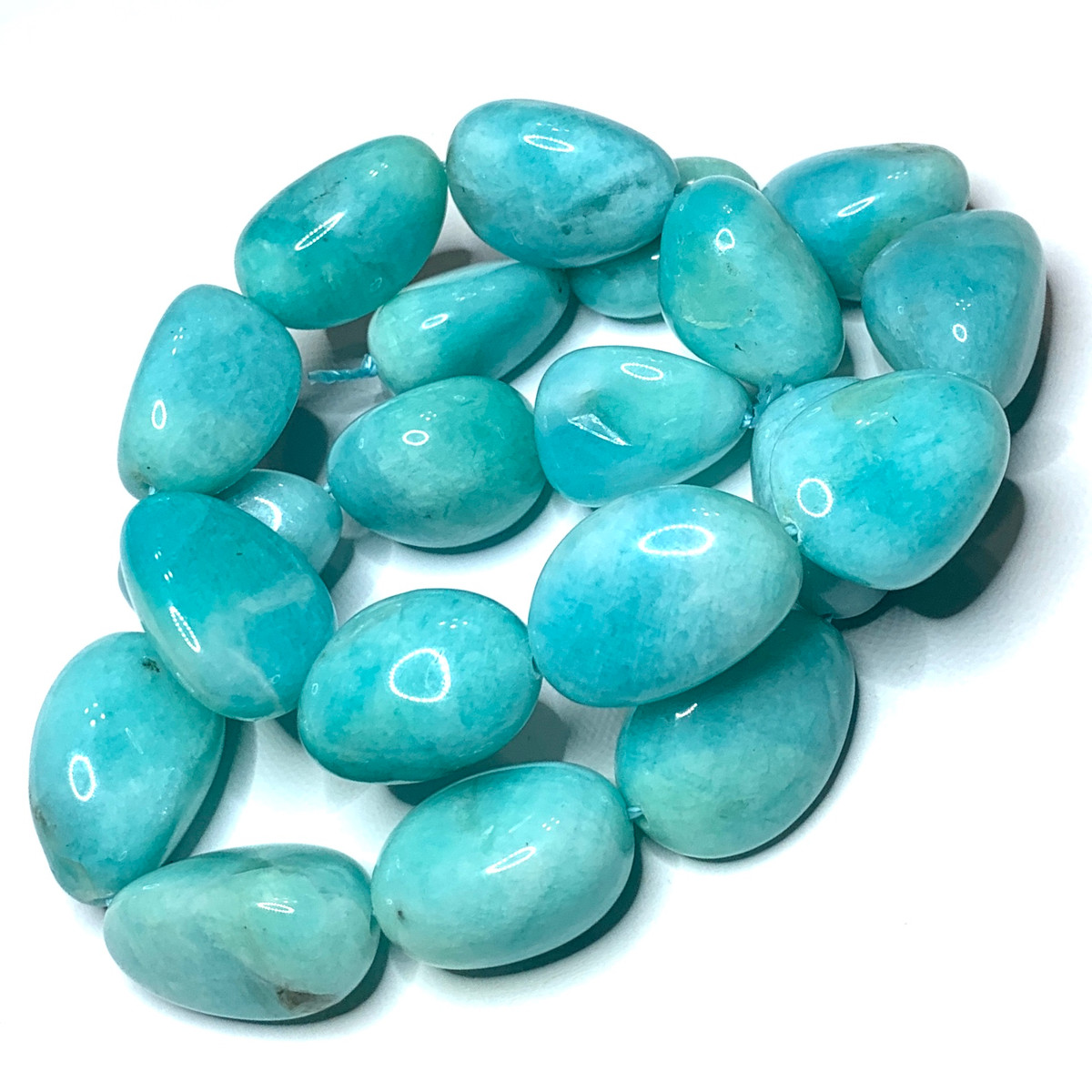 Polished Amazonite Tumbled Nugget Beads-AB- Grade-Avg.22mm (SP3307)