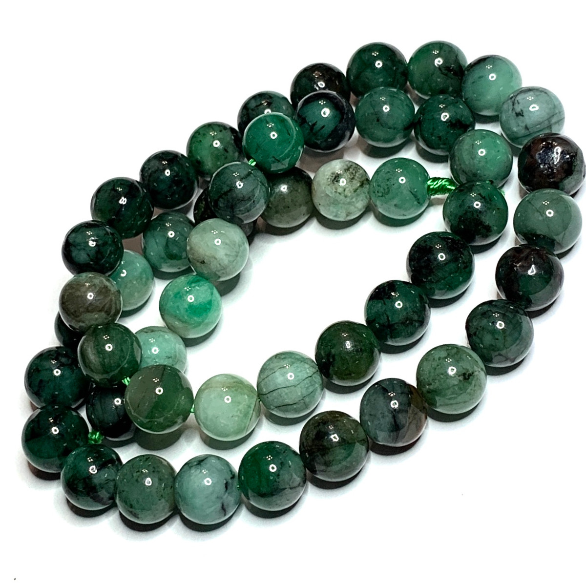 RARE-Highly Polished Emerald Round Beads-10mm 