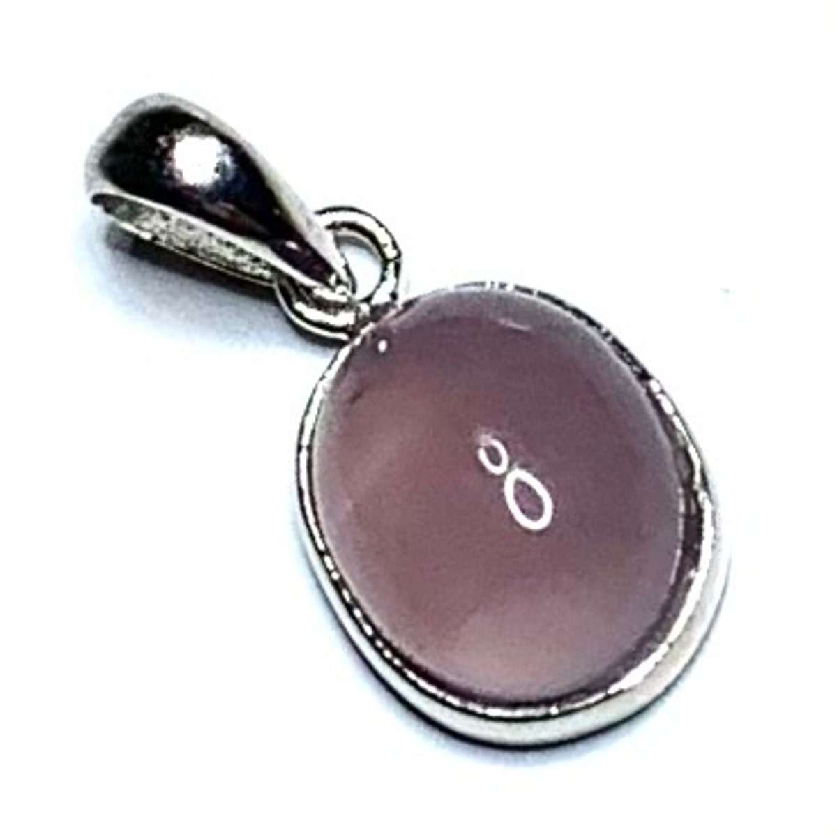 Purple Chalcedony Oval Pendants with Sterling Silver Bezel and Bail-A Grade-10 x 8mm (P3464)