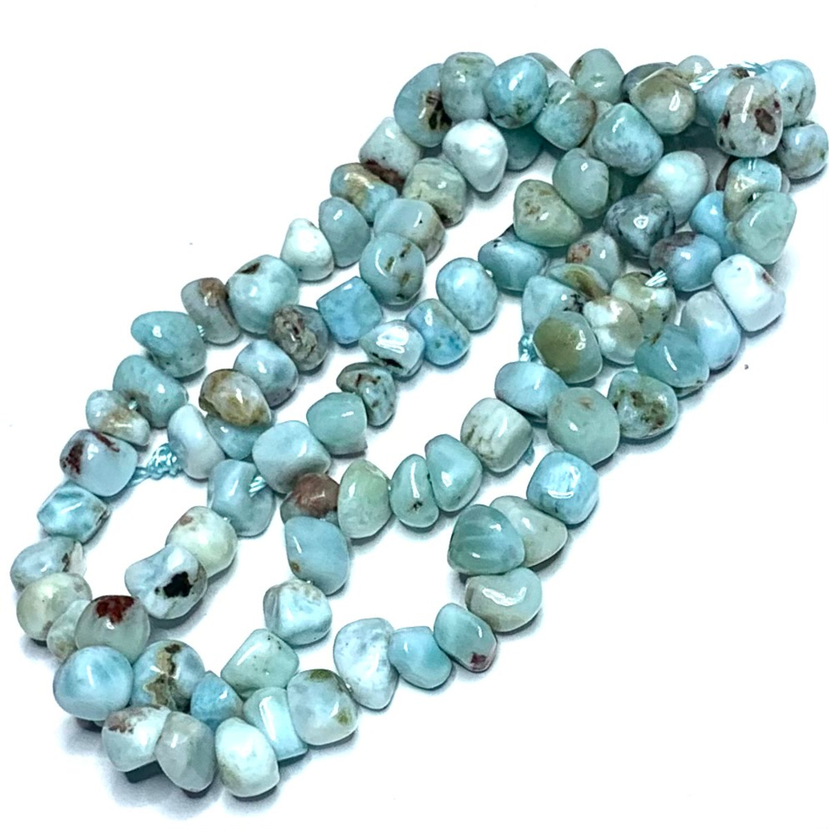 Larimar Tumbled and Polished Nugget Beads-5-8mm (SP3754)

