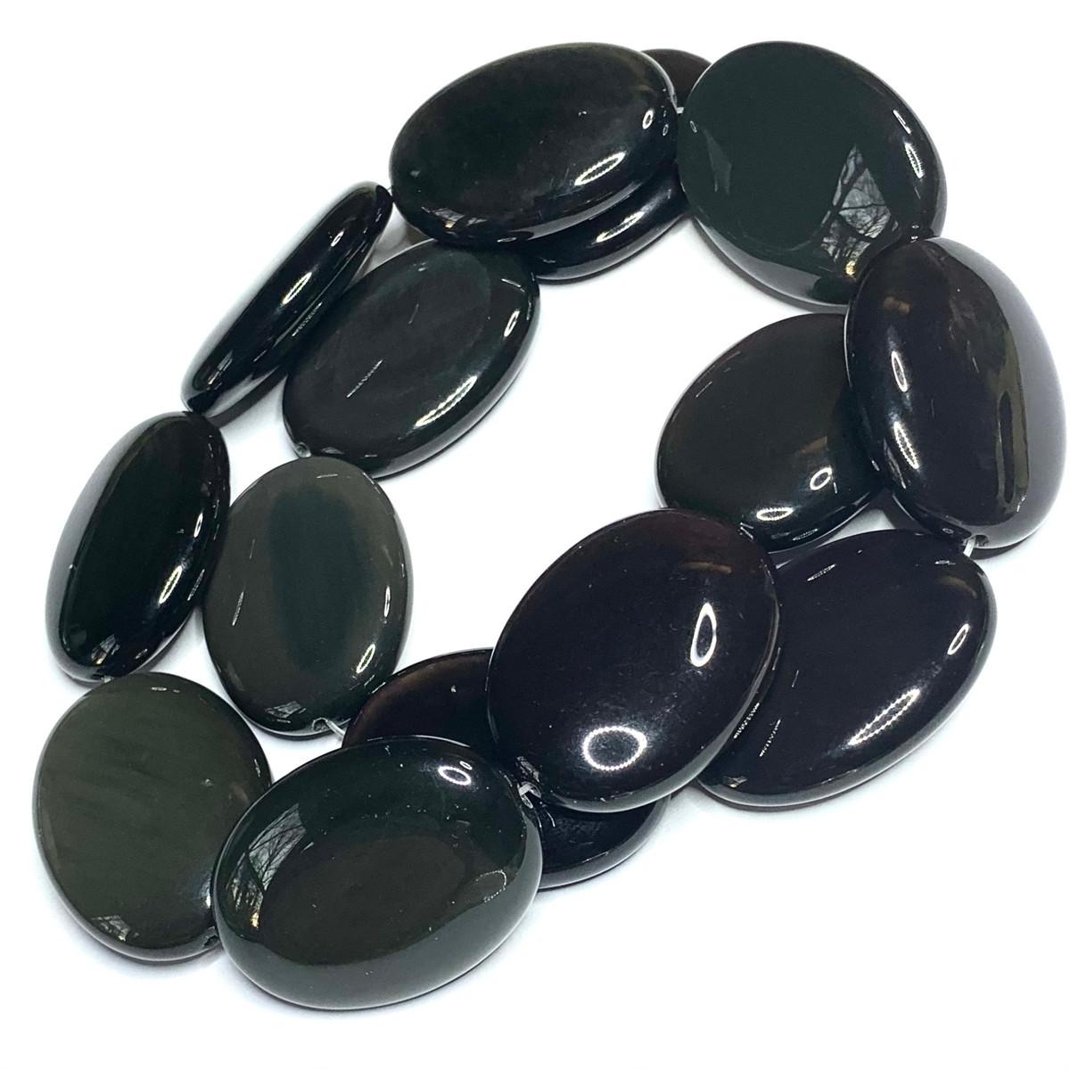 Rainbow Obsidian Polished Oval Beads-30 x 22mm-AAA Grade (SP4186)
