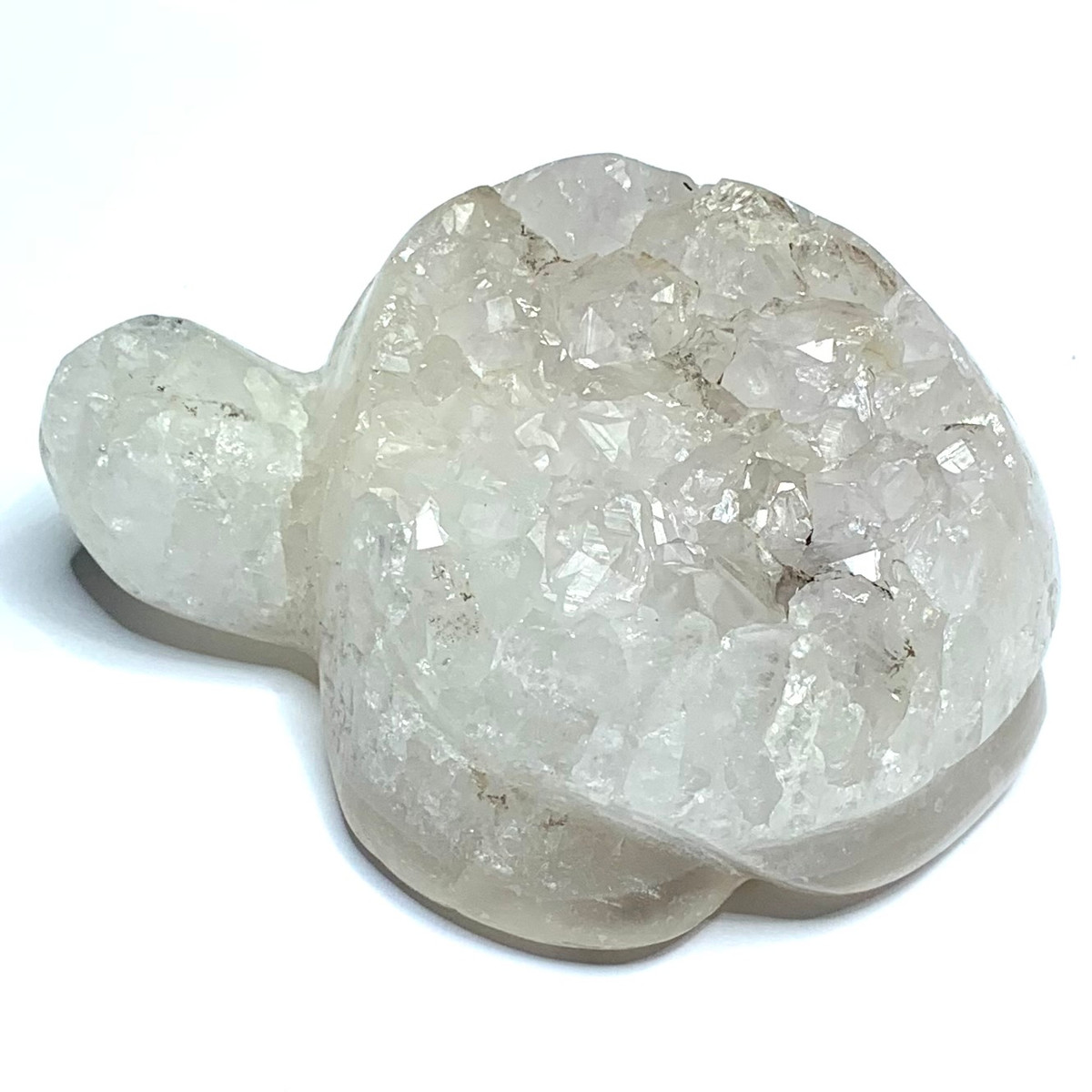 One of a Kind Quartz Druzy Turtle Stone-3 x 2 1/4 x 1 1/4" (NC4616)