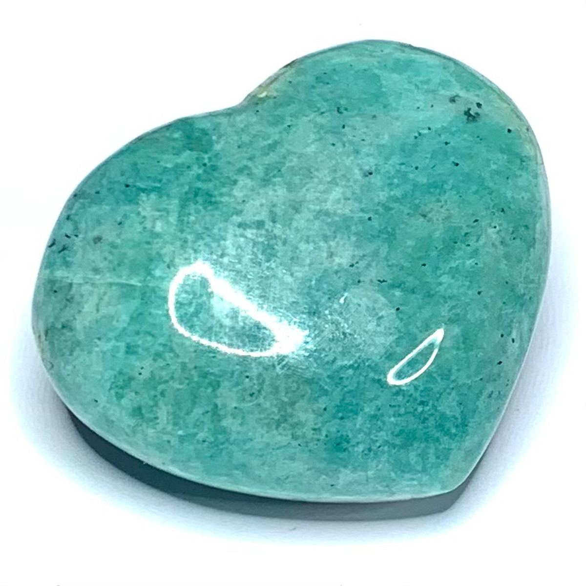 One of a Kind Amazonite Carved Heart Palm Stone-1 3/4 x 1 1/2" (NC4694)
