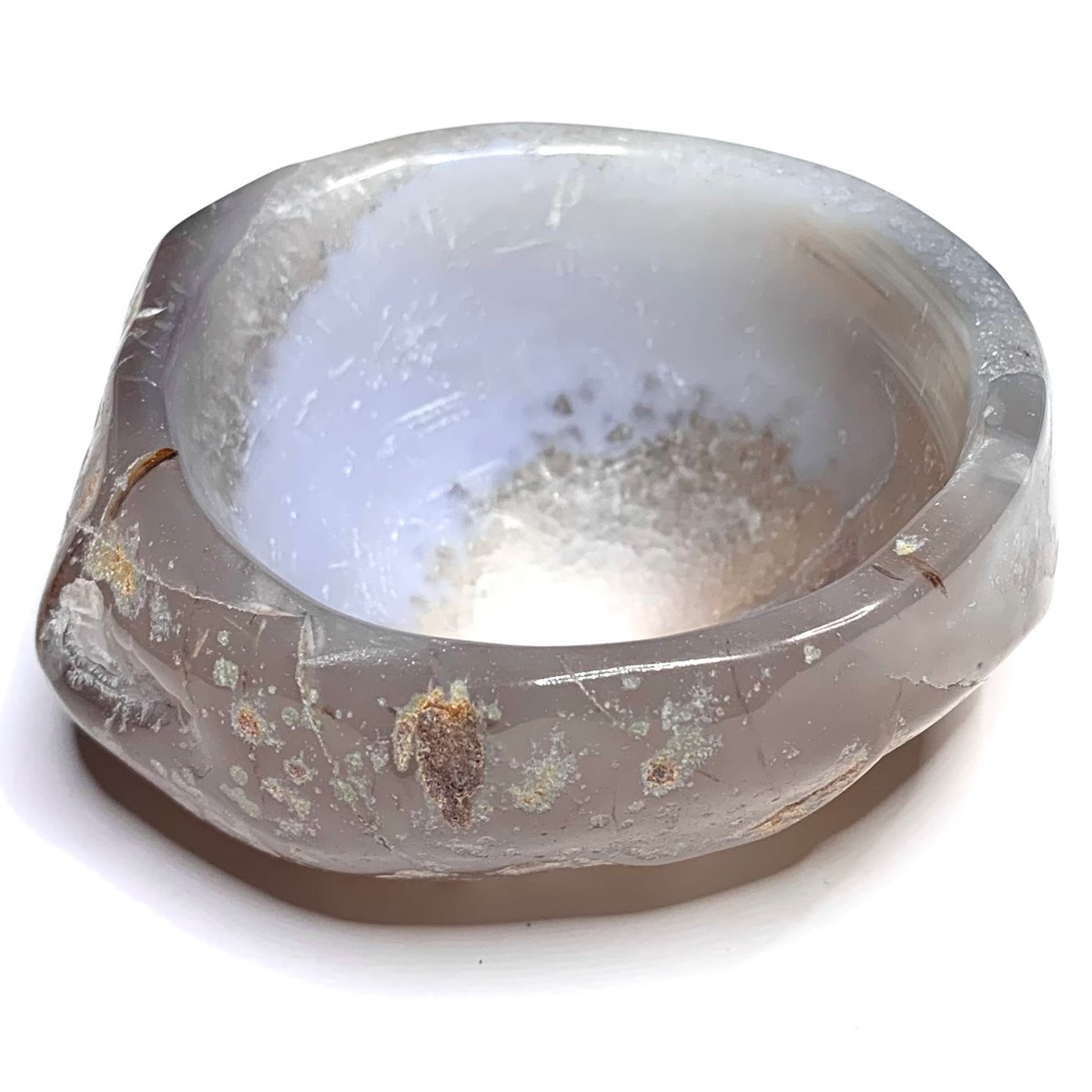One of a Kind Carved Chalcedony Bowl-3 x 2 3/4 x 1" (NC4908)