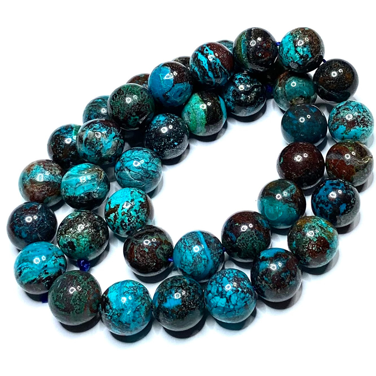 Chrysocolla Polished Round Beads-10mm (SP4961)