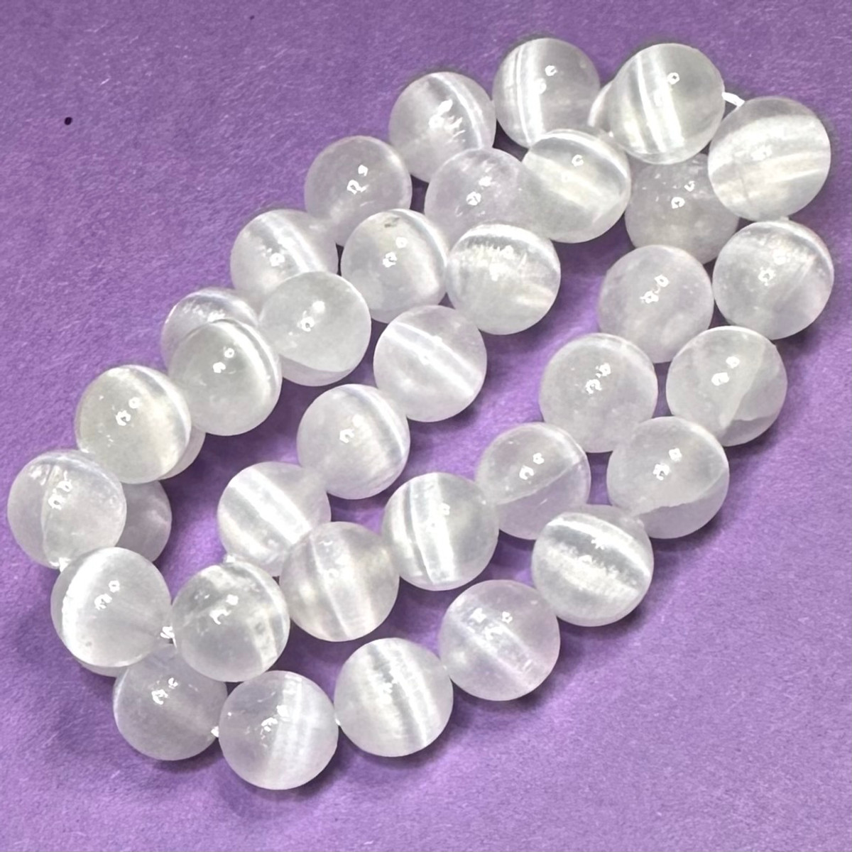 Selenite Highly Polished Round Beads-10mm (SP5118)