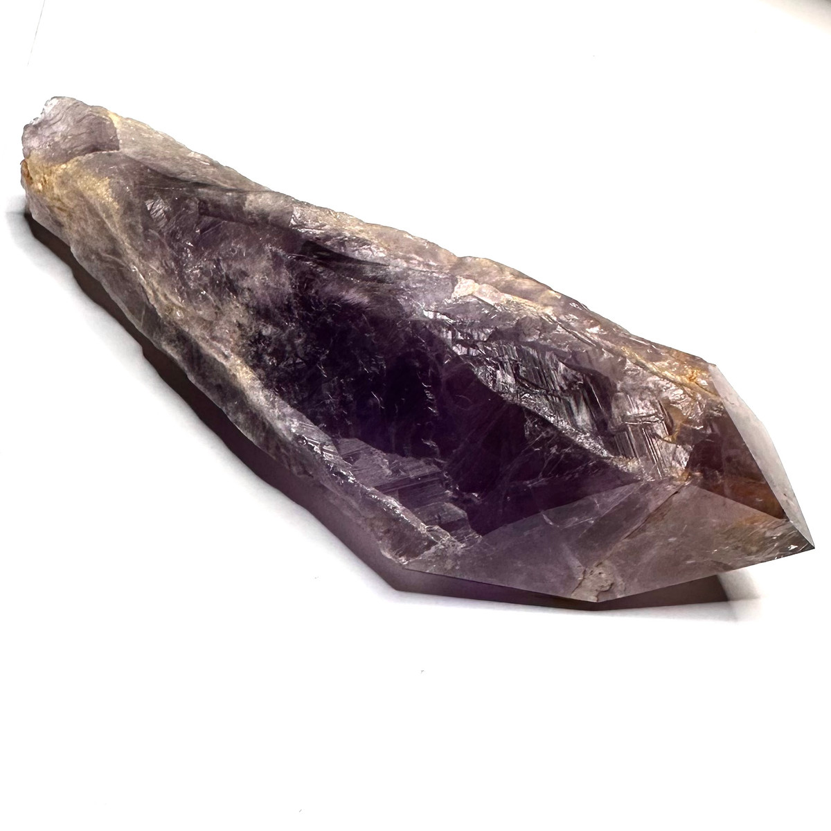 One of a Kind Bahai Amethyst Partially Polished Point-5 3/4 x 2" (NC5455)