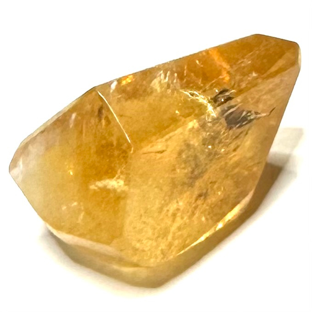 One of a Kind Honey Citrine with Rainbow Freeform Polished Stone-37 x 26mm (NC5534)