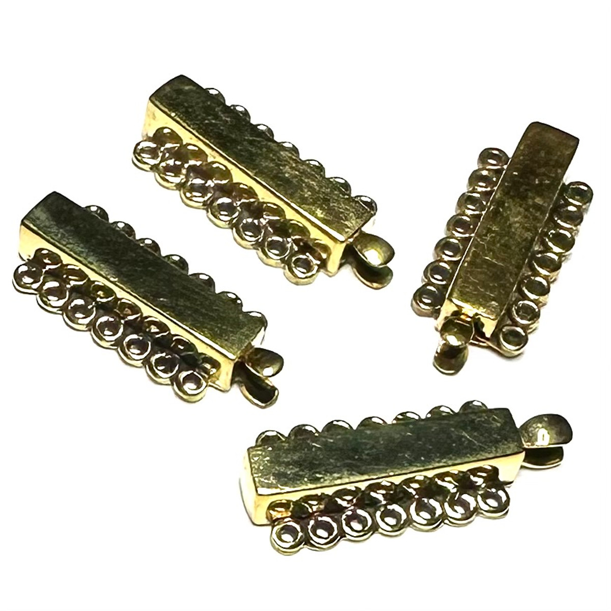 Brass 7-Strand Slider Clasp Closeout Lots-28 x 6mm (CO5712)
