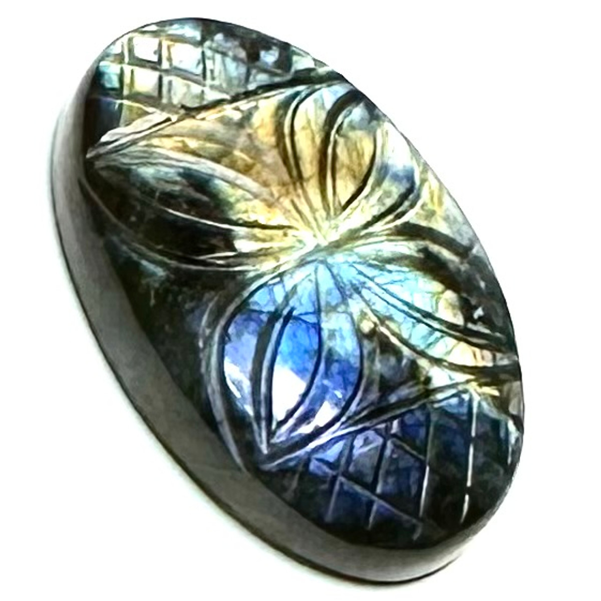 One of a Kind Carved Labradorite Cabochon-36 x 22mm (CAB5812)
