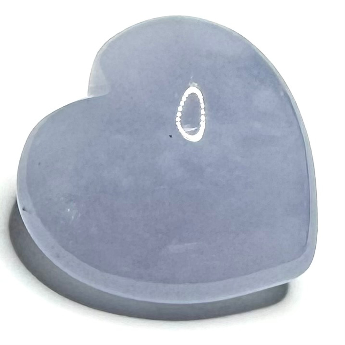 Carved Blue Chalcedony Heart Stones-31mm (NC5873)
