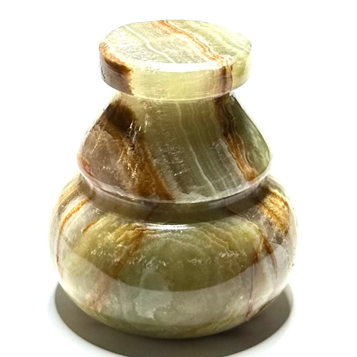 One of a Kind Carved Onyx Jar-2 x 1 3/4"-NC5945