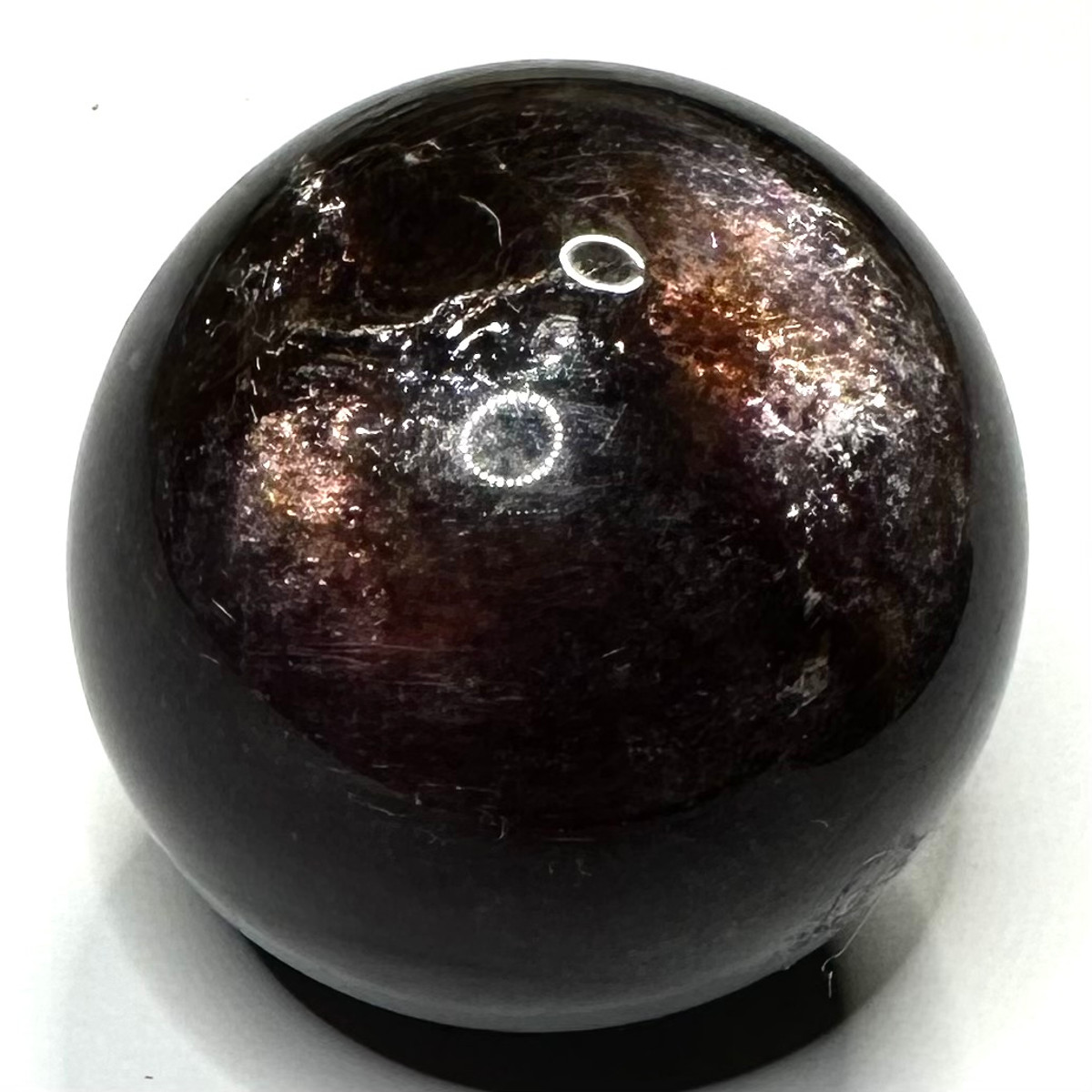 RARE-One of a Kind Purple Mica Lepidolite with Rainbow Inclusions  Stone Sphere-1 1/4"