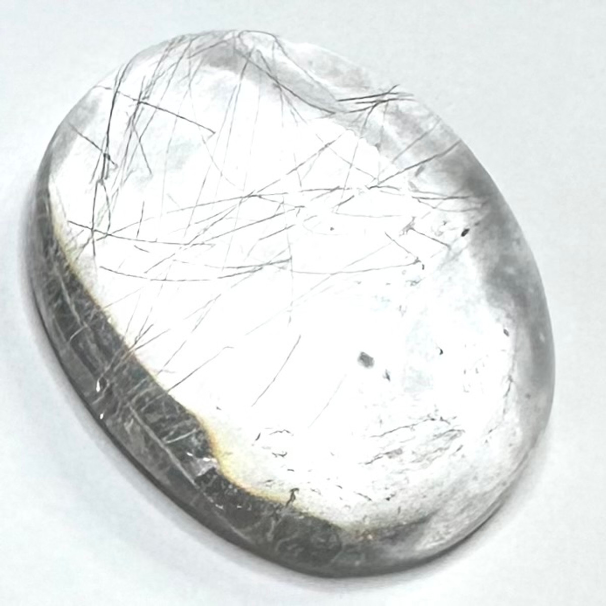 One of a Kind Rutile Quartz Oval High Dome Cabochon-26 x 20 x 13mm