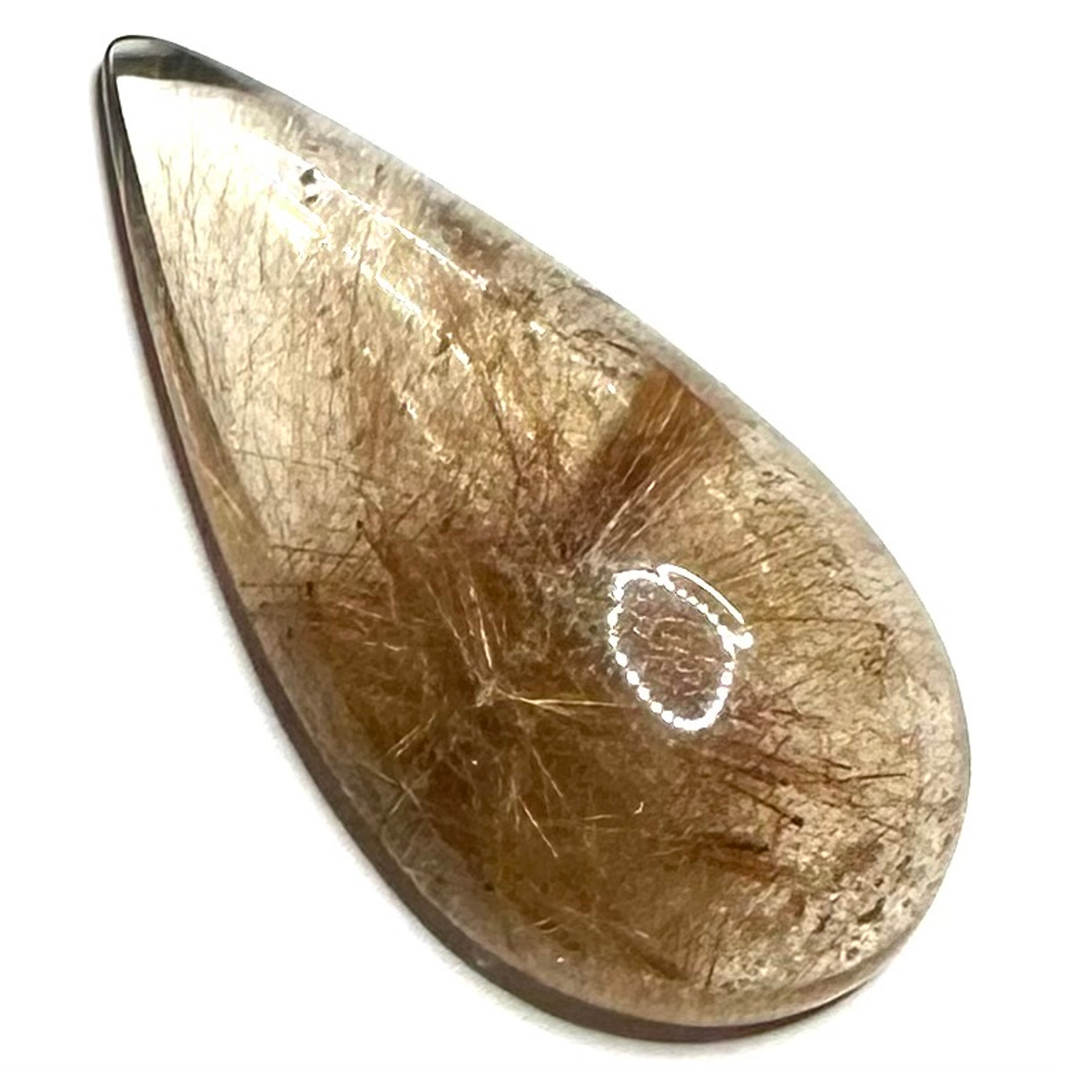 One of a Kind Rutile Quartz Teardrop Cabochon-30 x 16mm-CAB6399