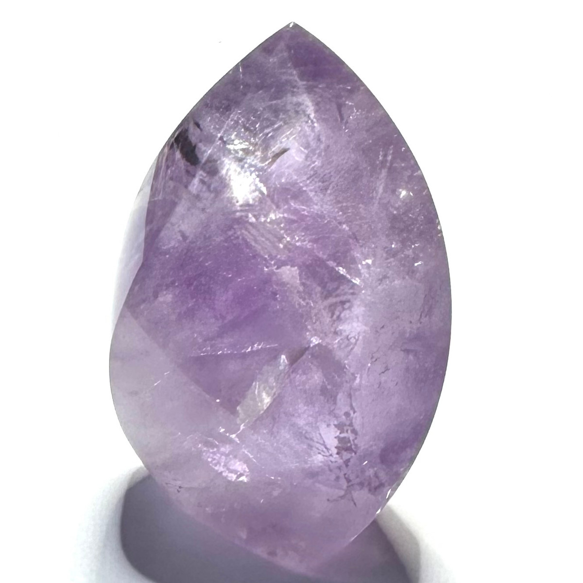 One of a Kind Amethyst with Rainbow Inclusions Flame Tower-2 1/4 x 1 1/2"