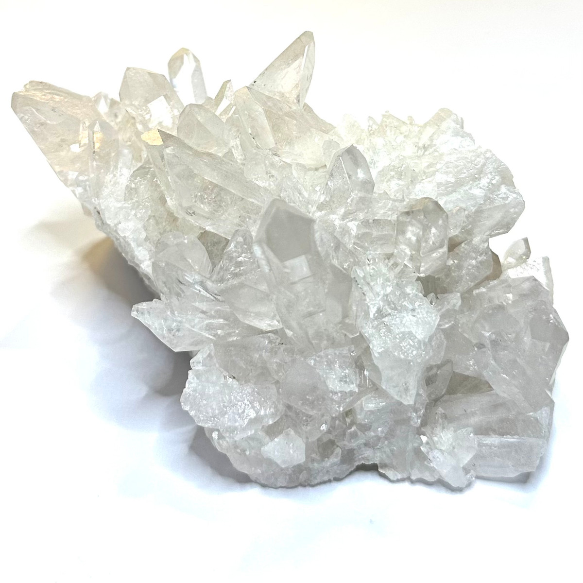 One of a Kind Quartz Crystal with Rainbow Inclusions Cluster-4 1/2 x 3"