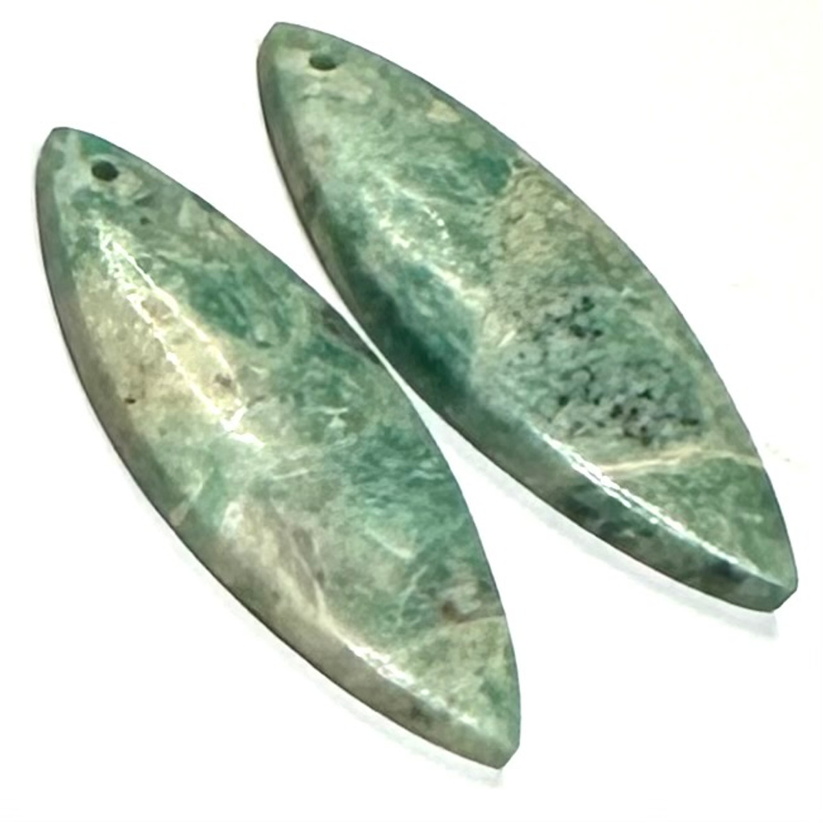 One of a Kind Green Moss Agate Earring/Pendant Pair-33 x 12mm-SP6880