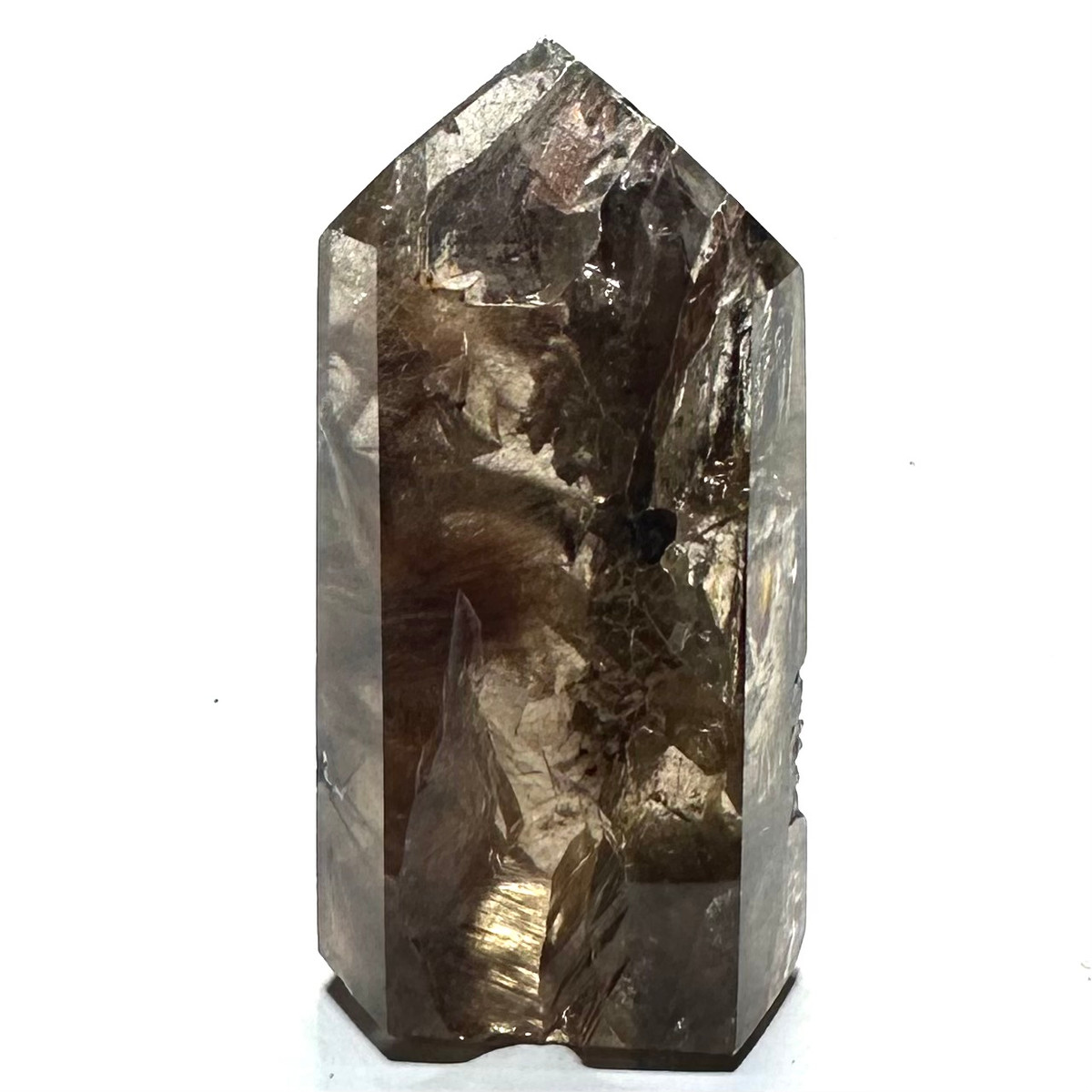 One of a Kind Rutilated Smokey Quartz with Rainbow Inclusions Tower-2 1/4 x 1"