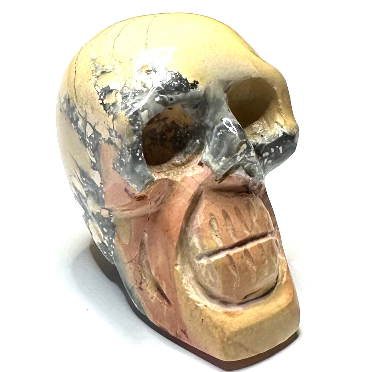 One of a Kind Maligano Jasper Craved Skull-2 x 1 3/4"
