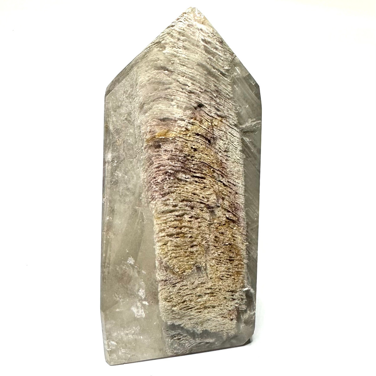 One of a Kind 1,000 Layer Garden Quartz with Rainbow Inclusions Tower-3 1/2 x 2 1/4"