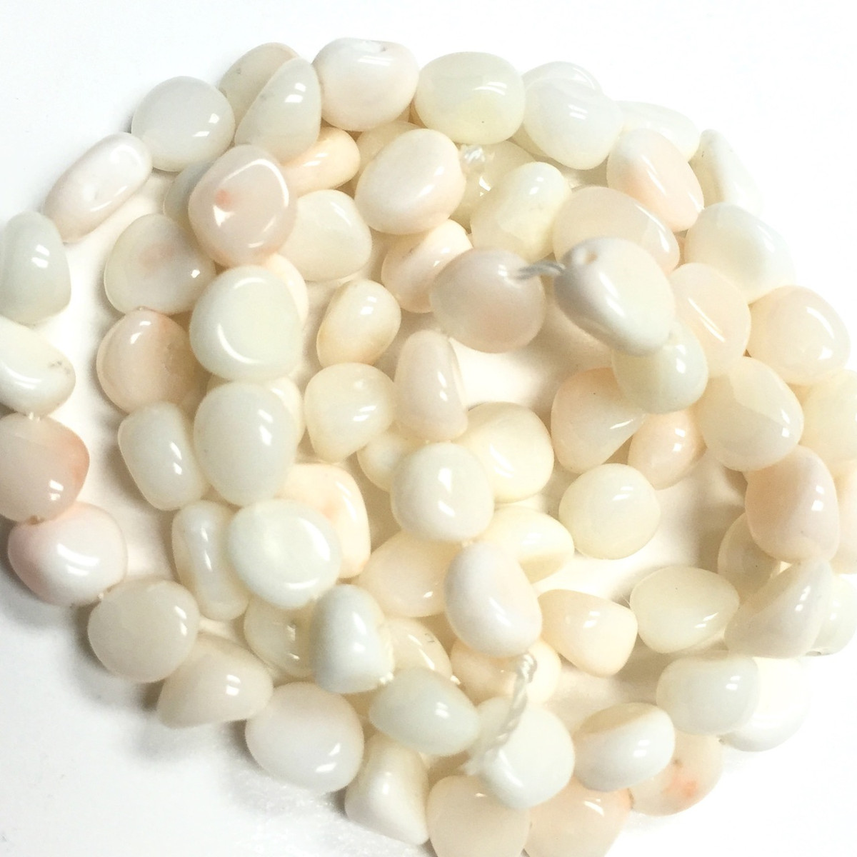 Genuine Italian Natural White Coral with a Hint of Pink-Gently Graduated  4-7mm Avg.