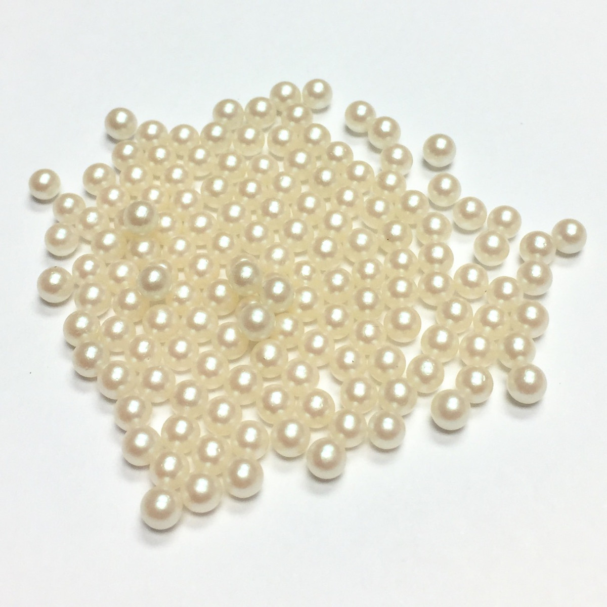 Vintage Acrylic White No-Hole Faux pearls 3.5mm