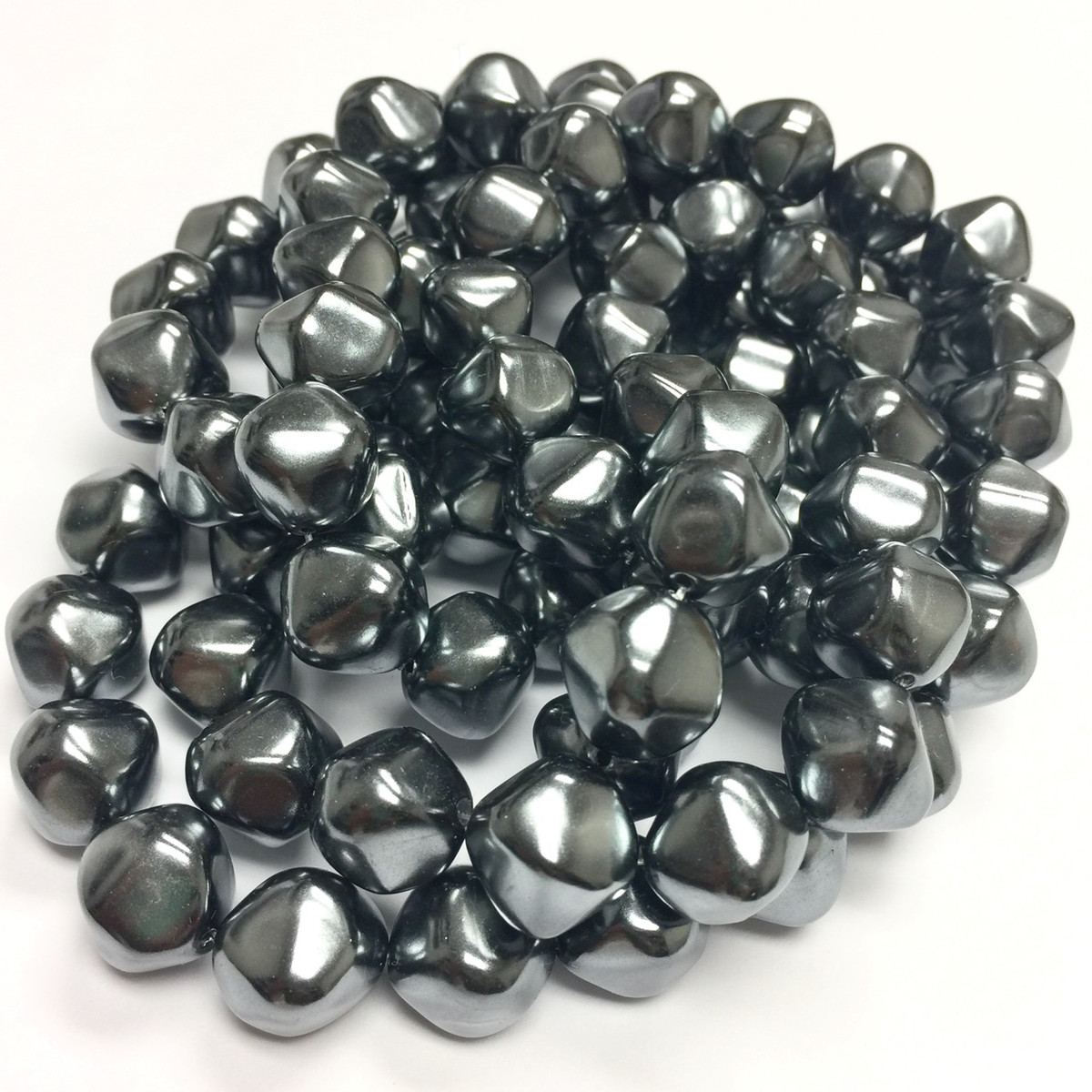 Vintage Black Metallic Faux Pearls-SPECIAL DEAL! 13mm