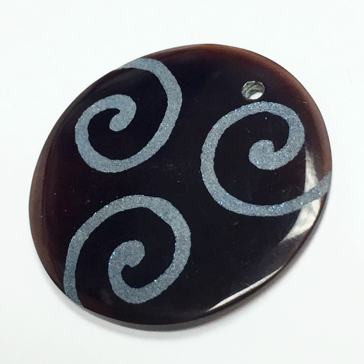 Genuine Lilypilly Swirls Around Pendant-Blue on Black Lip Shell-CLOSEOUT BLOWOUT!