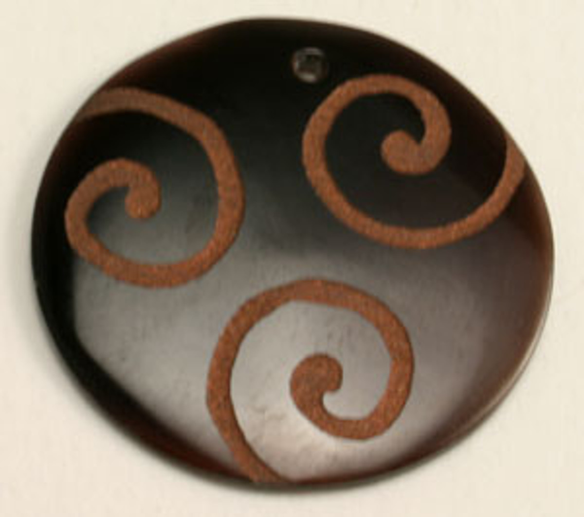Genuine Lilypilly Swirls Around Pendant-Brown on Black Lip Shell-CLOSEOUT BLOWOUT!