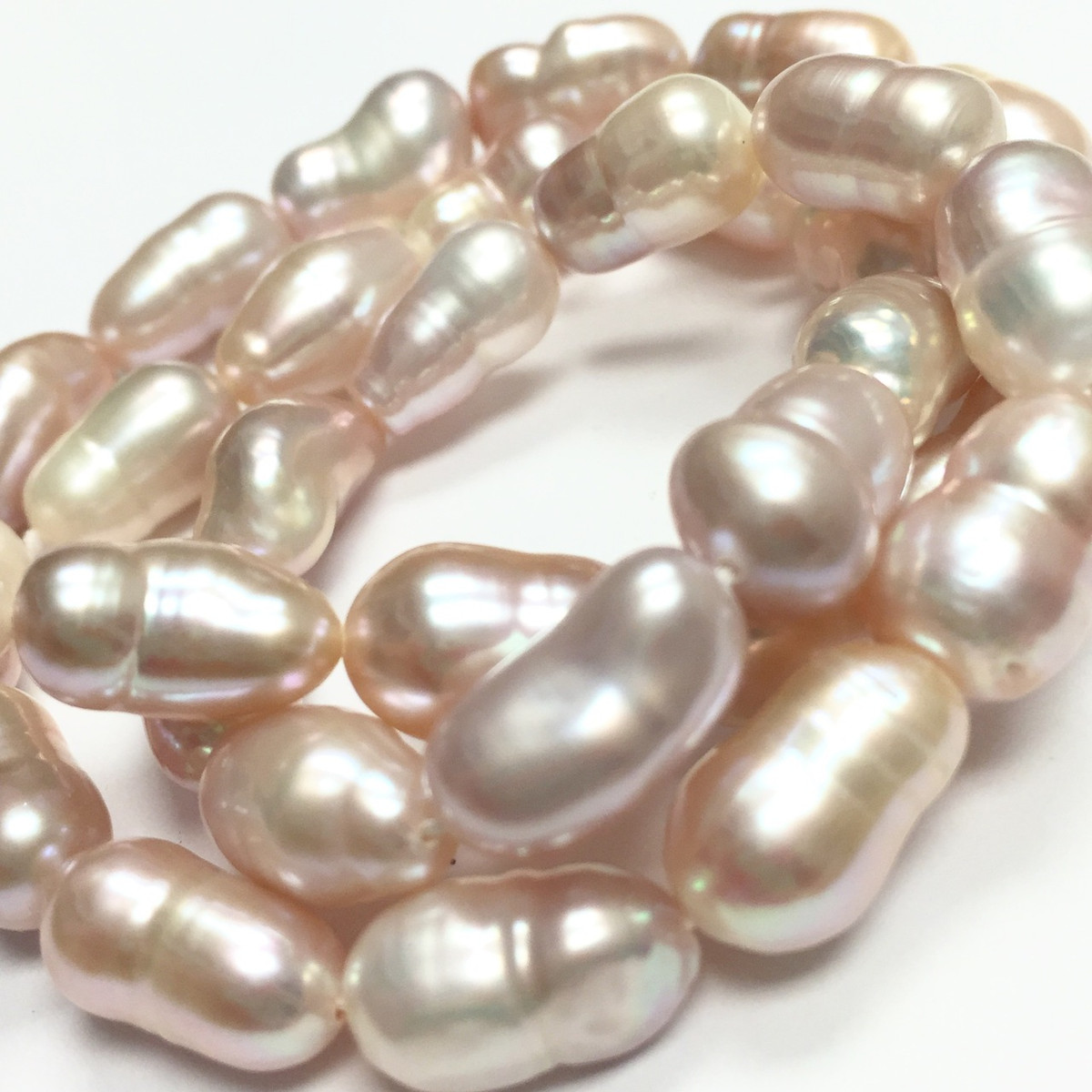 Baroque Freshwater Natural Pinkish Peach Pearl Beads