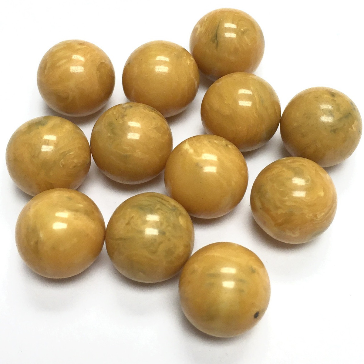 Vintage Bakelite Beads - Creamed Corn Yellow NO Hole 9mm