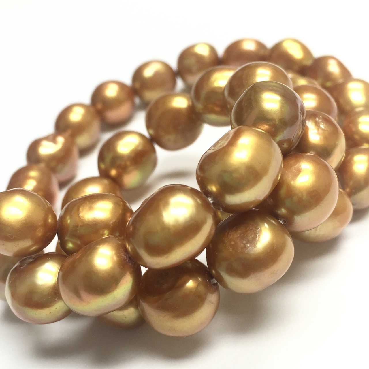 Golden Nugget Freshwater Pearl Beads - 10-11mm - A Grain of Sand