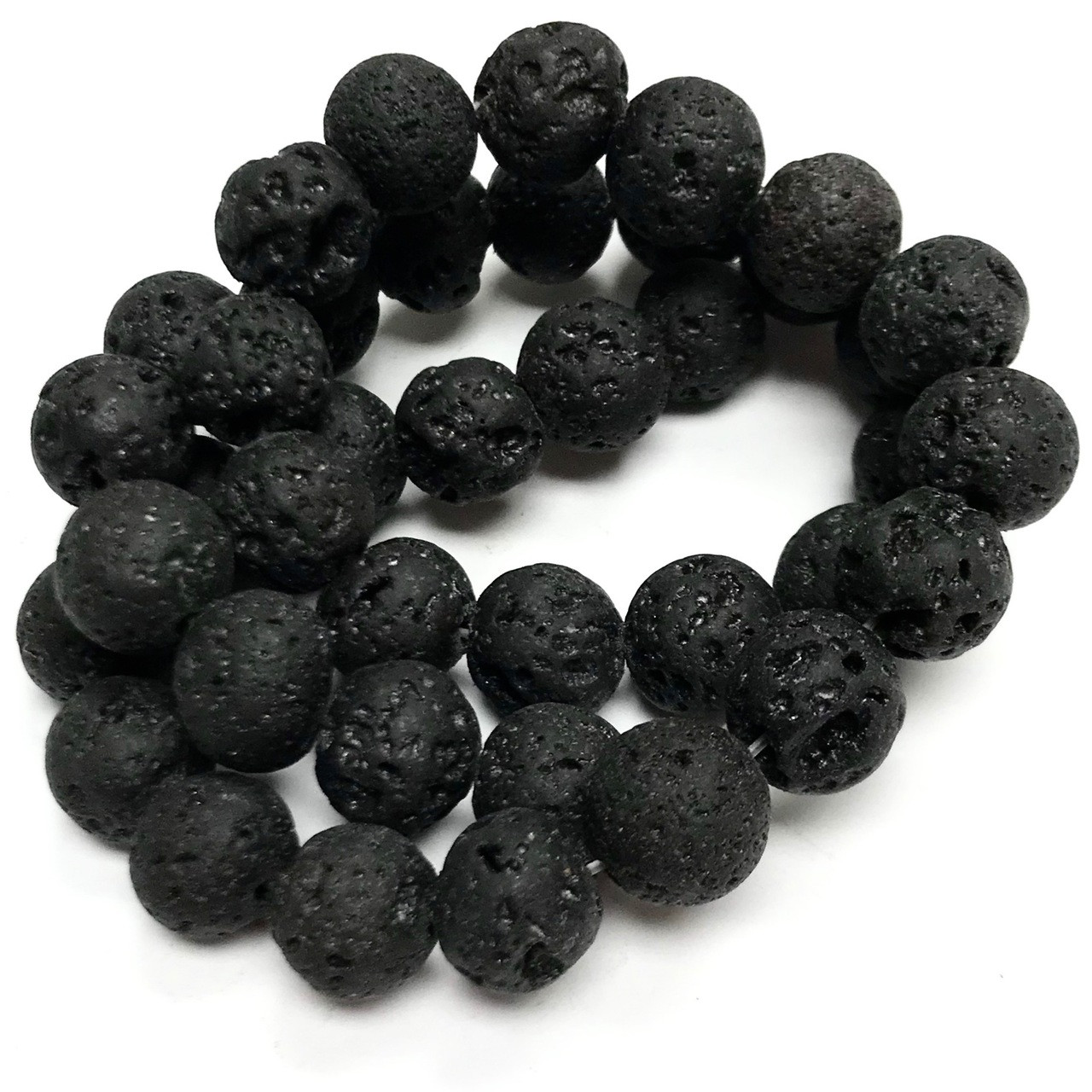Natural Black Lava Rock Beads-Biggies