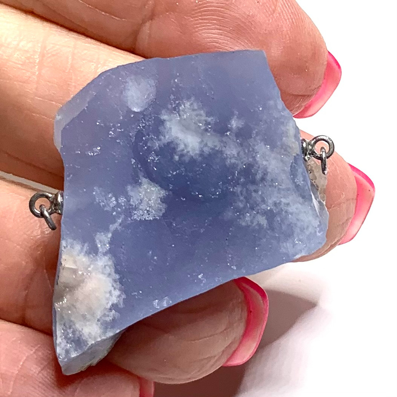 RETIRED JA Blue Chalcedony Gemstone Charm - Supplies