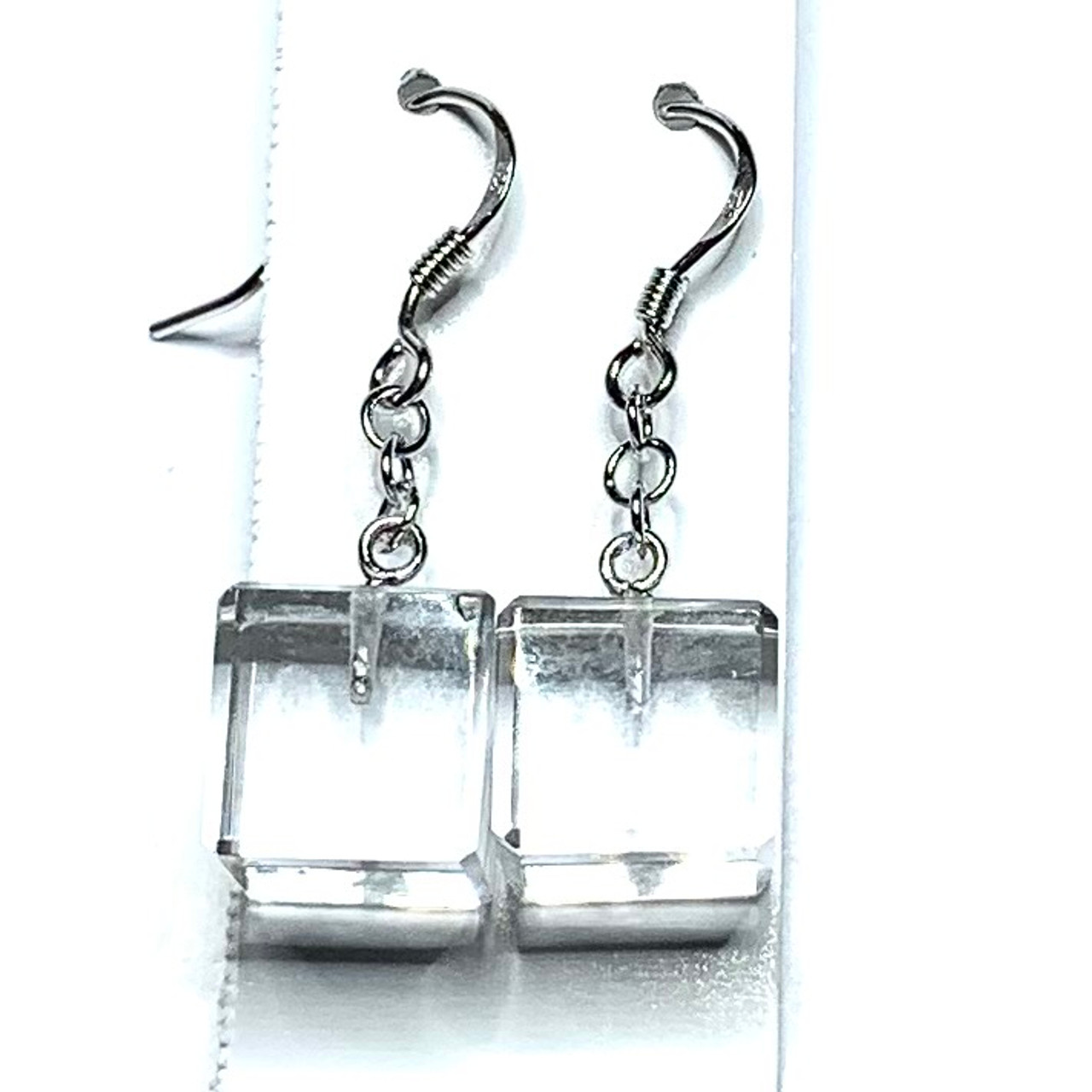 925 Sterling Silver Long Blue Drop Earrings