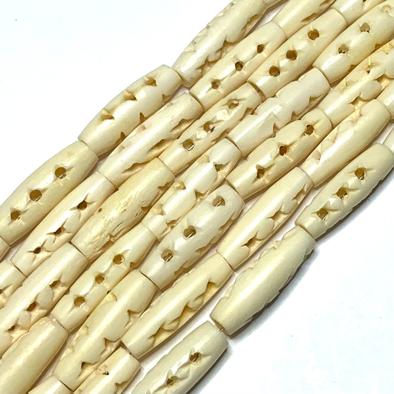 BD02425, carved bone beads, India, made in India, hand carved bone beads,  4mm bone beads, bovine, Indian bone beads, bleached bone, off white bone  beads, creamy white bone beads, tube beads, exotic