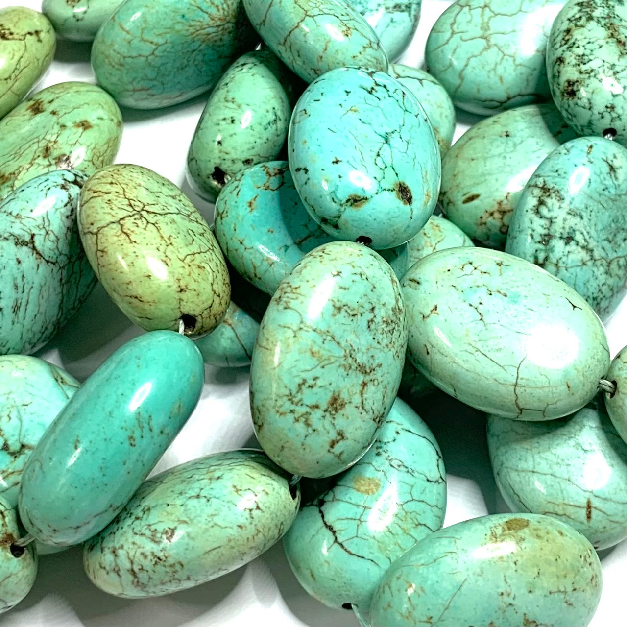 Hoscus Natural Green Grass Stone Loose Beads Green Grass Turquoise Round  Beads Strip Beads Beads Natural Beads Round Semi Precious Gems - (Color