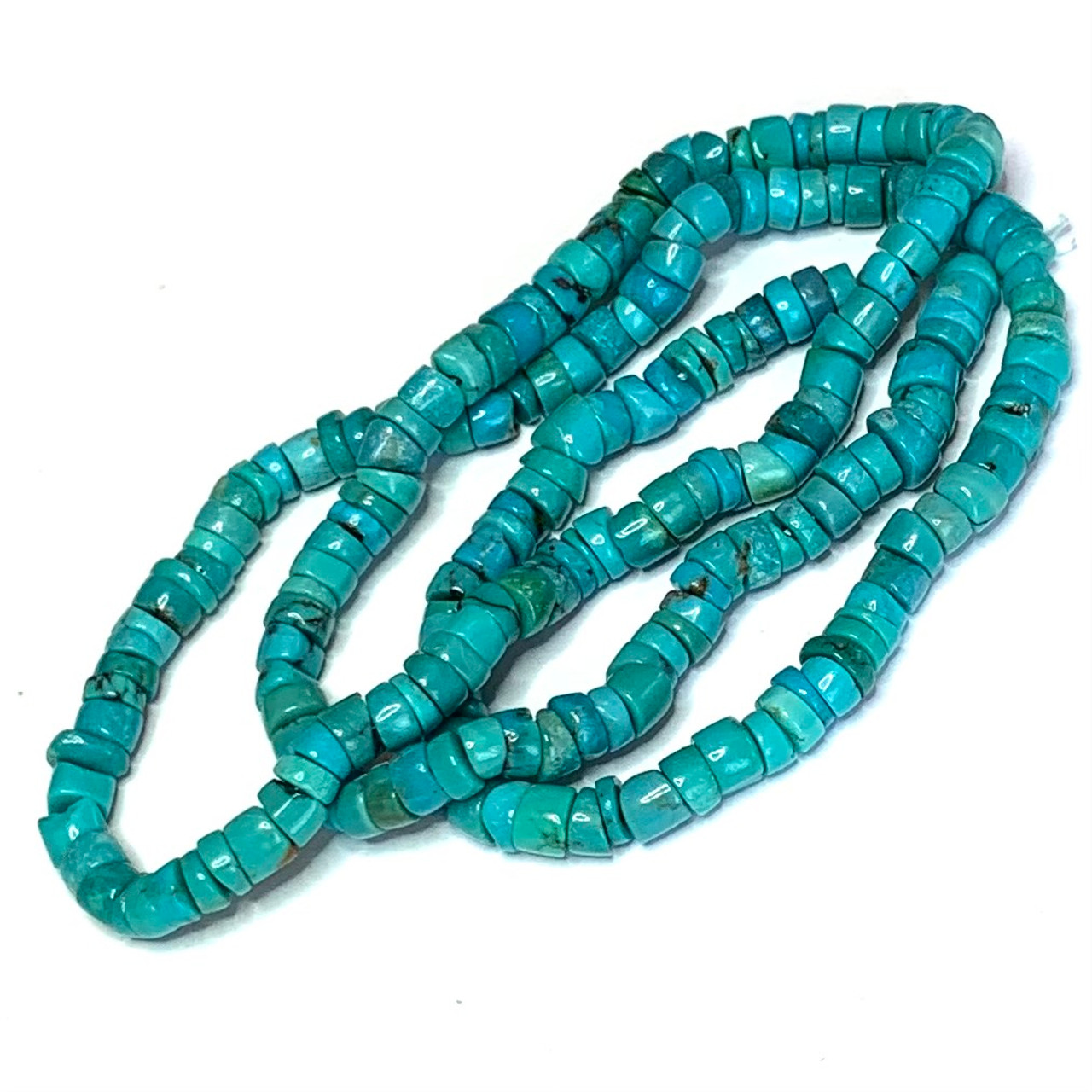RARE Number 8 Turquoise Heishi Beads 7mm (package of 12 –