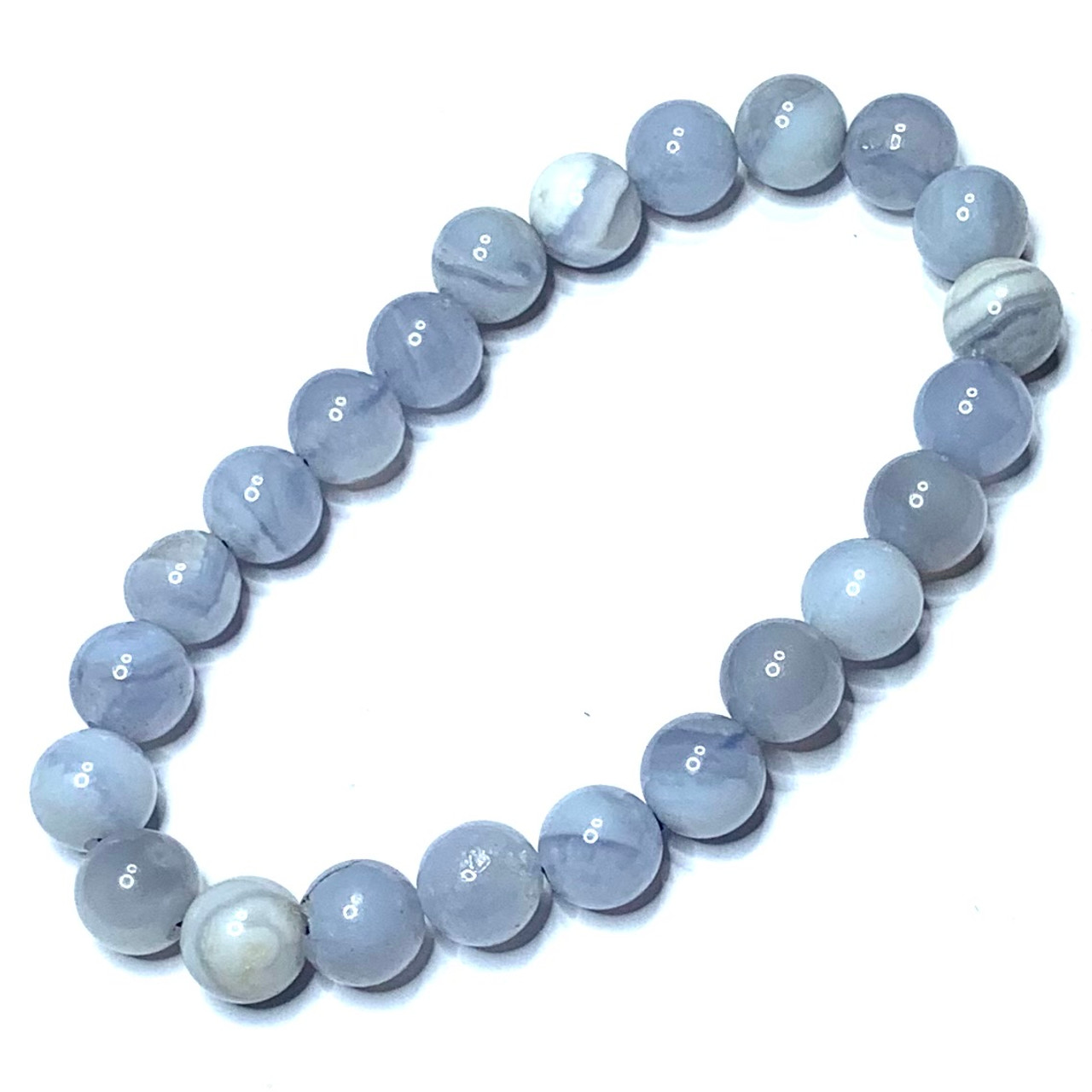 Blue Chalcedony, Blue Chalcedony Mala Beads