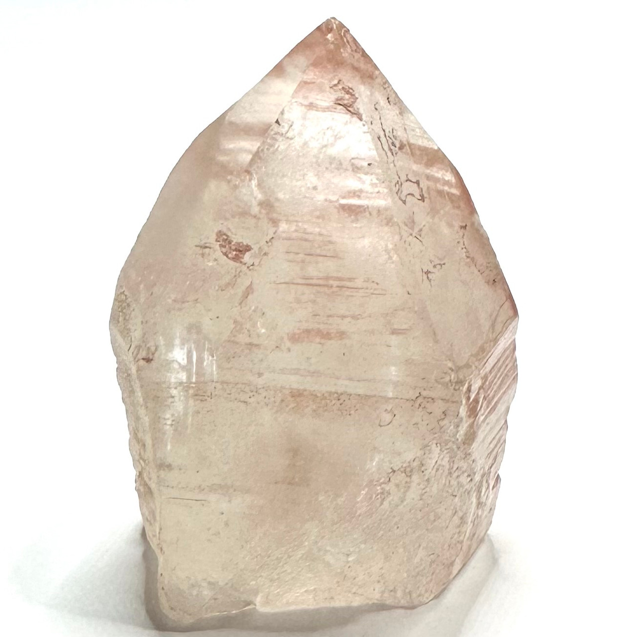 One of a Kind Natural Raw Pink Lithium with Rainbow Inclusions Point-2 3/4  x 2