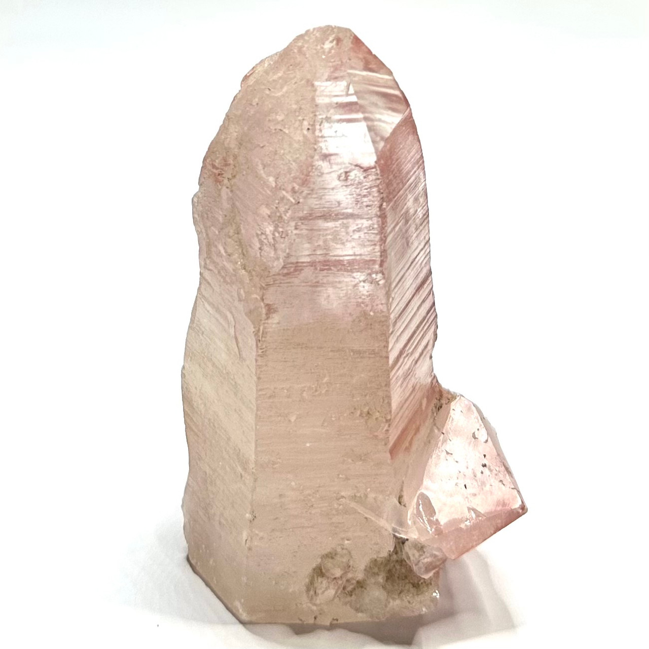 One of a Kind Natural Raw Pink Lithium with Rainbow Inclusions Point-4 1/2  x 2 3/4