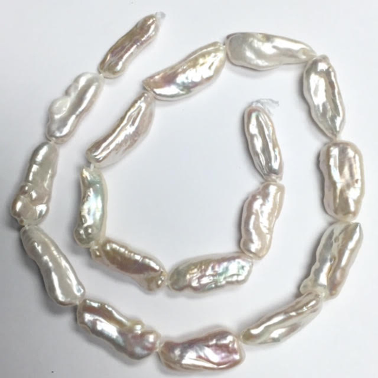 Freshwater Biwi Long Drilled White Pearls with Lots of Luster! - A Grain of  Sand