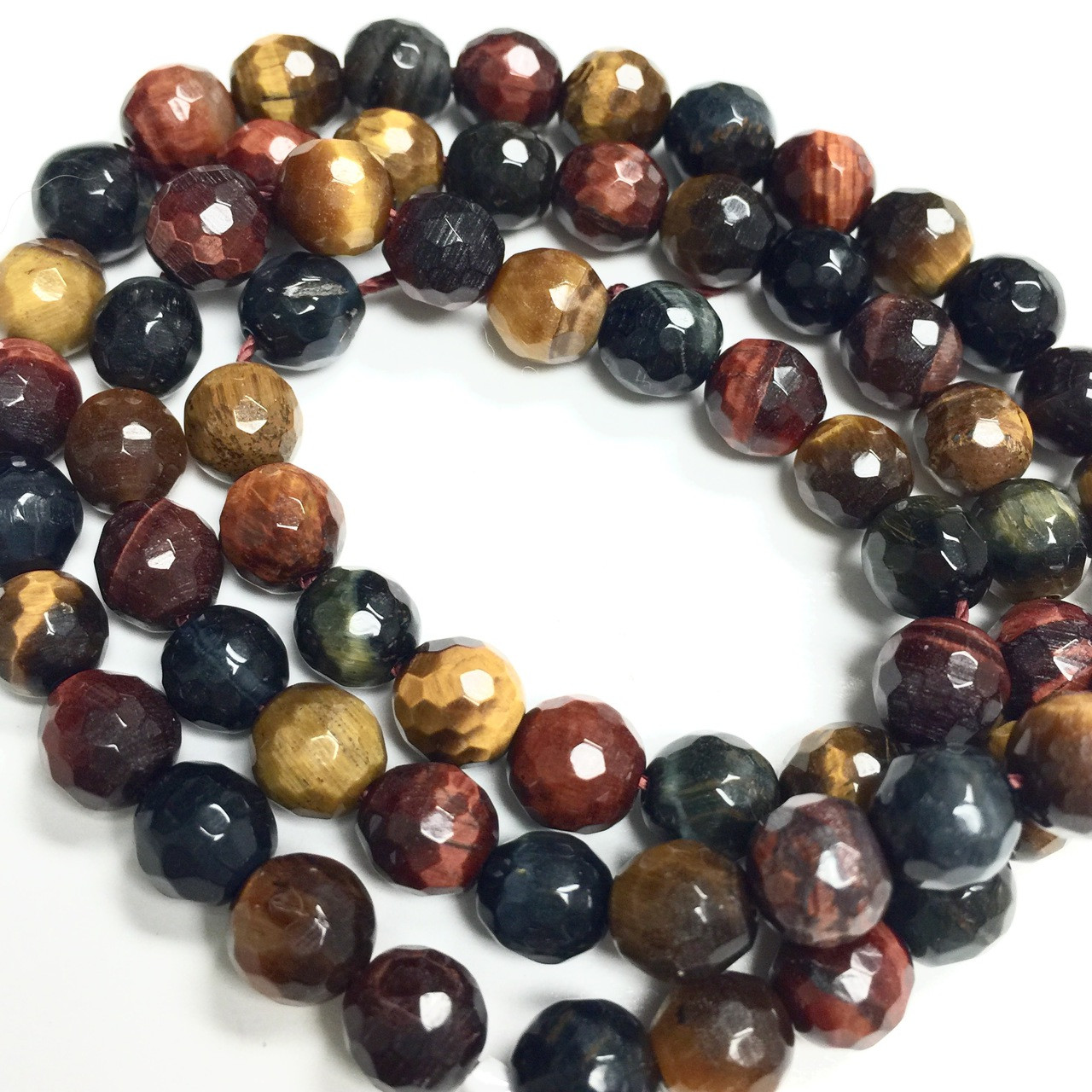 Multi Colored Tiger Eye Faceted Beads - 6mm - A Grain of Sand