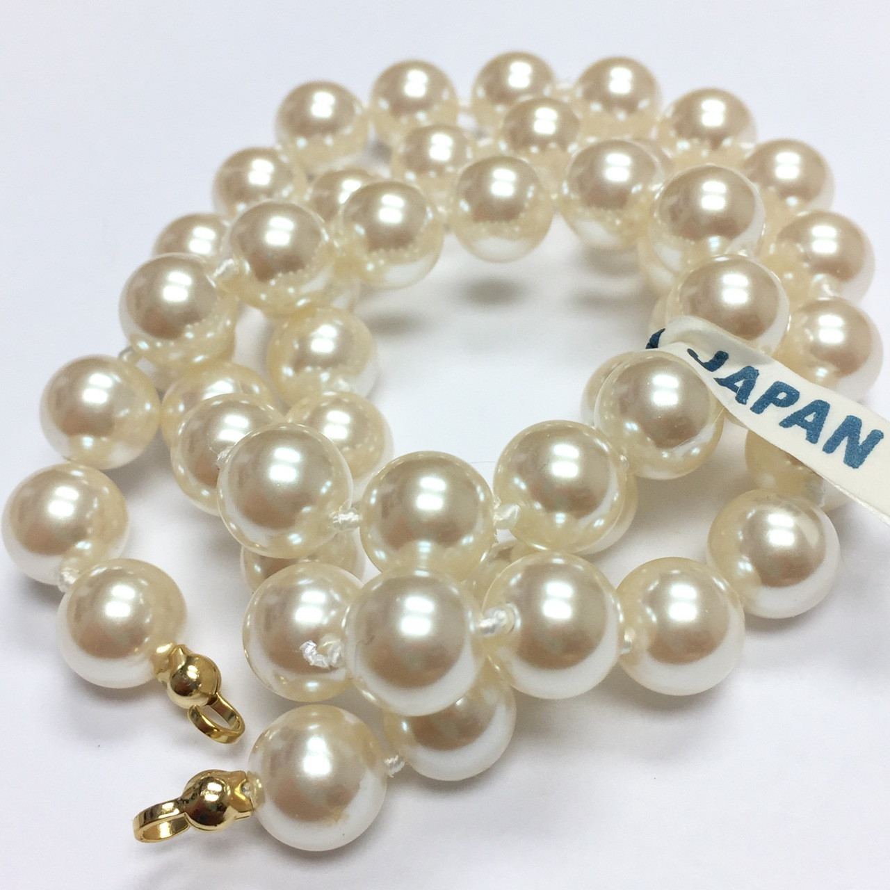 Vintage Glass Cream Faux Pearl Beads - 16mm