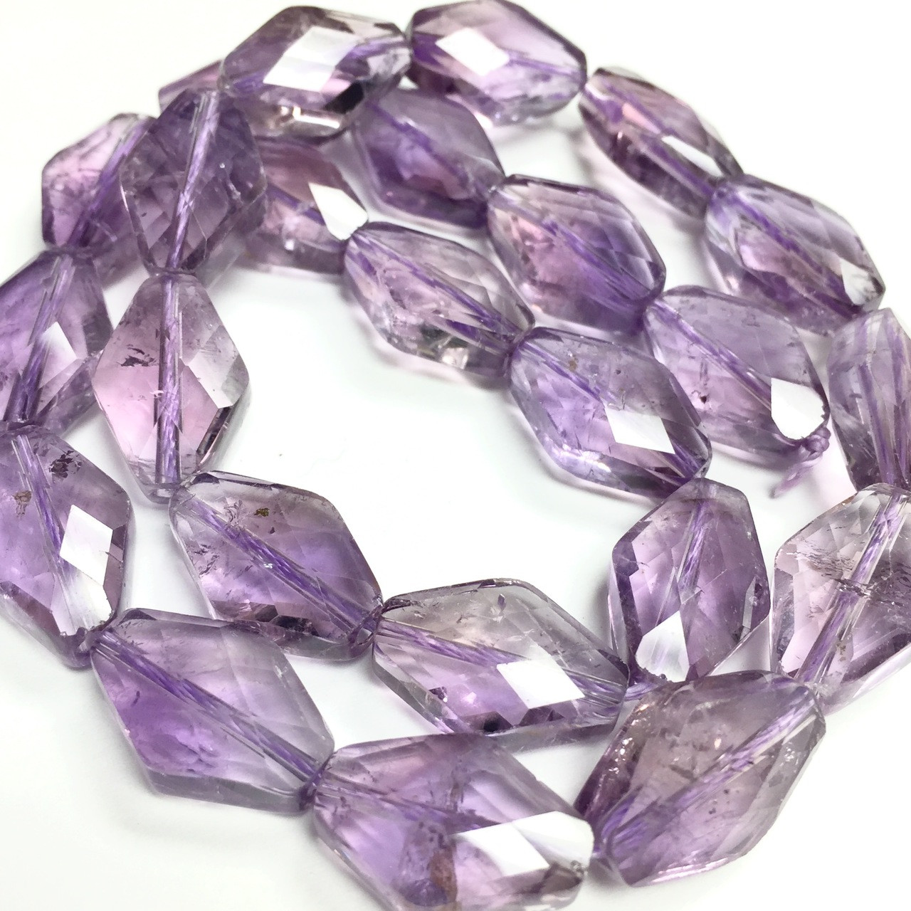  Faceted Natural Stone Beads Rose Quartz Amethyst